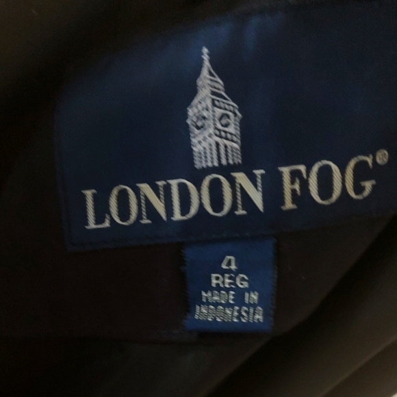 London Fog Black Faux Suede Water Resistent Hooded Trench Coat SZ Medium - Picture 10 of 14